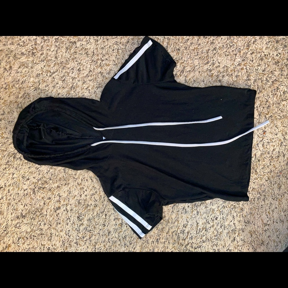Black Hoodie Crop Top